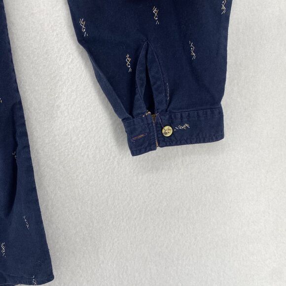 SUDDEN IMPACT Shirt Womens M Southwestern Button Front Cotton Blue Vintage - Picture 8 of 14